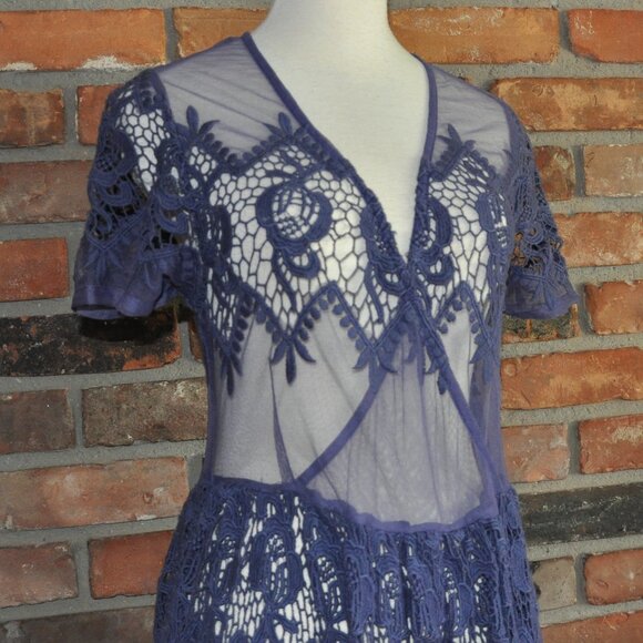 ASOS SHEER Lace Short Sleeve Maxi Dress EUR 38, US 8 - Picture 3 of 13